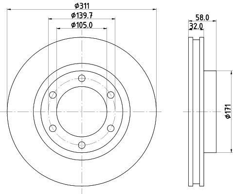 HELLA PAGID Jarrulevy 8DD 355 105-211